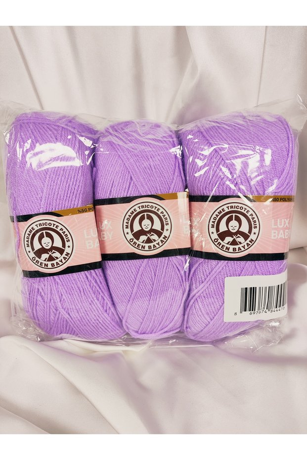 Lux Baby Lilac Hand Knitting Yarn Art No:3010 - Nm:3.4 - 100Gr. 340Mt. (3 Pieces) - Color: 056