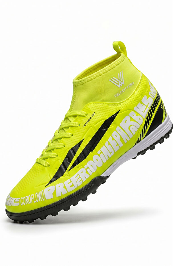 V-Tech Graphite Sock Pro White Phosphorescent Yellow Lightweight High Speed Maximum Ground Grip Technology Socks