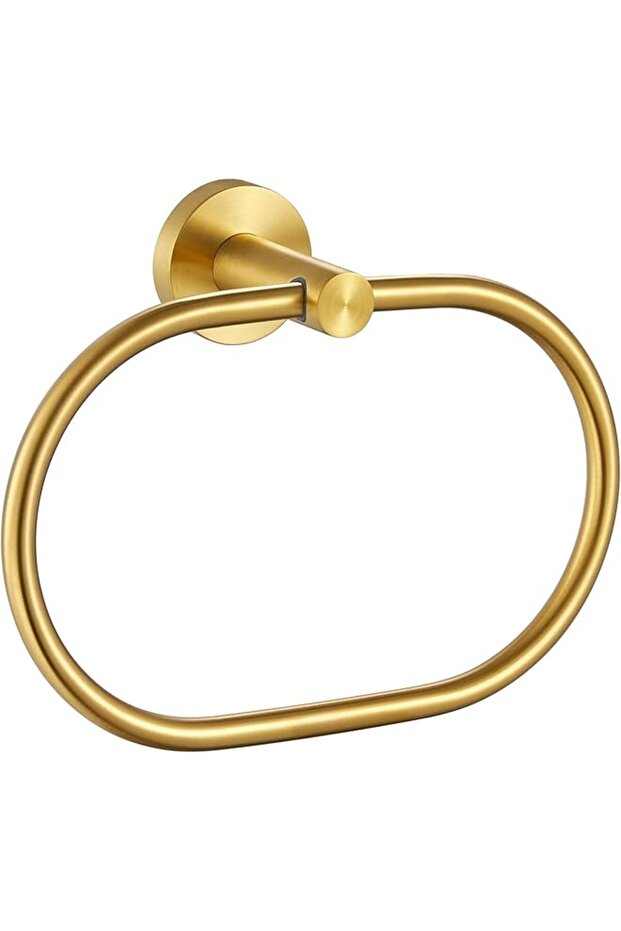 Towel Ring Brushed Gold, SUS 304 Stainless Steel Modern Towel Holder, Bathroom Hand Towel Rack Wall Mounted
