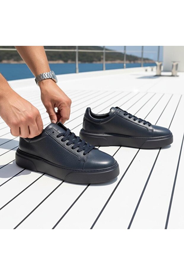 2501 Footcap 38/47 Men's Genuine Leather High Sole Premium Sneaker Shoes