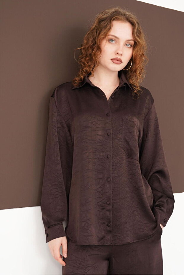 Long Sleeve Shirt - Brown | F2101