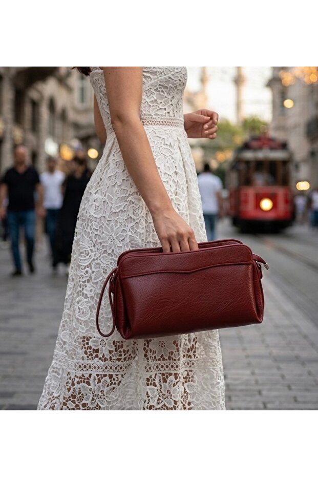New Minimalist Portfolio Bag with Long Shoulder Strap, Very Versatile Shoulder and Hand Bag (Length 18 cm Width 29 cm)
