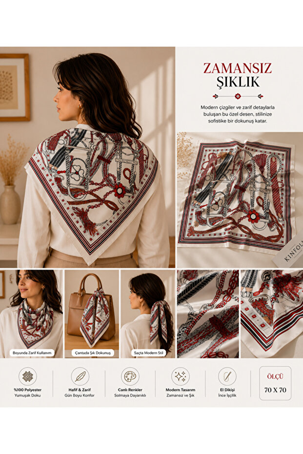 وشاح بنقوش عرقية (70×70)