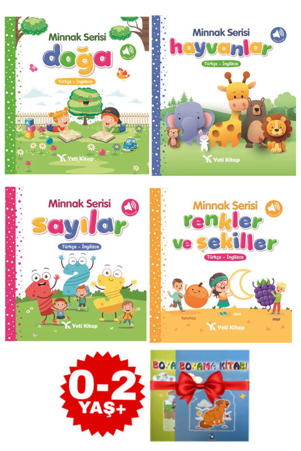 Minnak Serisi -Nature+Animals+Numbers+Colors and Shapes/Turkish-English