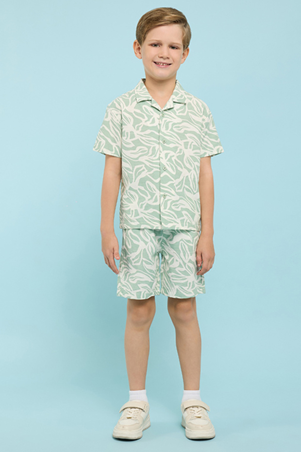 Patterned Shirt & Shorts Set - 1
