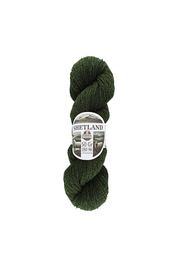 Shetland Knitting Yarn Steppe Green 100% Shetland Wool 50g 280m (74333)
