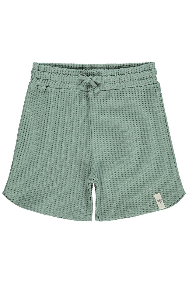 Basic Waffle Shorts for Ages 10-13 - Green