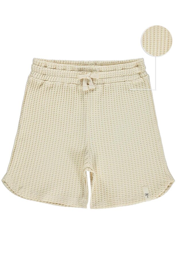 Basic Waffle Shorts for Ages 10-13 - Brown