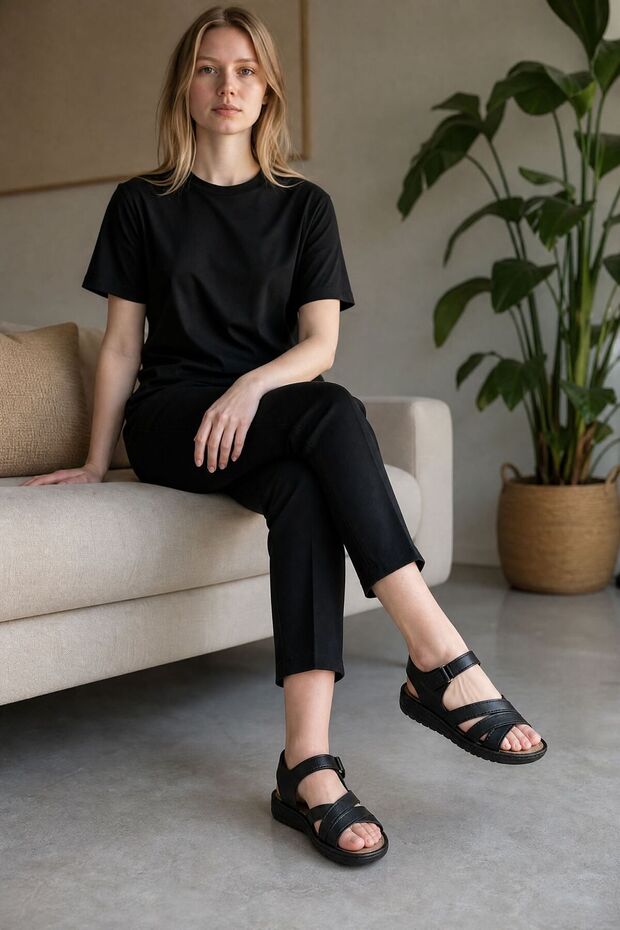 Lightweight Sole with Internal and External Stitching, Orthopedic Sandals