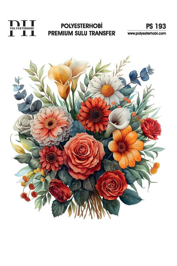 Premium Water Transfer 25X35 cm Flower Patterned Ps 193