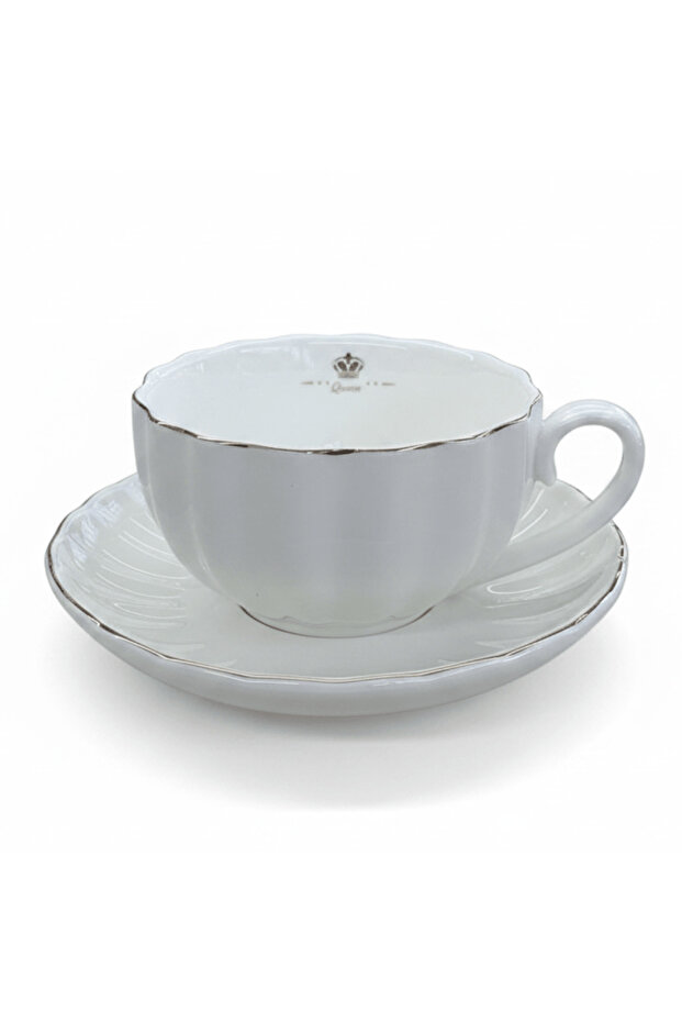 Fresh Life White Ceramic Cup & Saucer Set — 260 ml