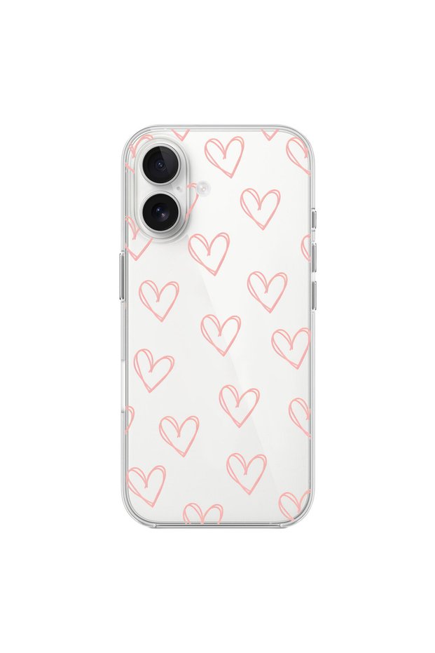 iPhone 17 Compatible Heart 6 Design Transparent Case