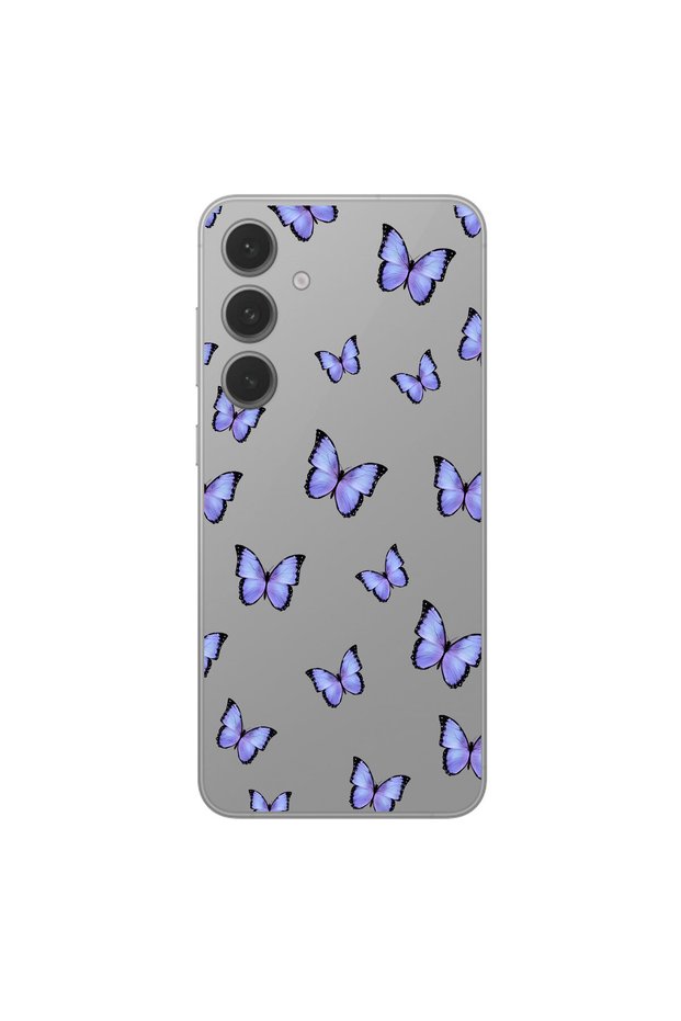 Samsung Galaxy S25 Fe Compatible Butterfly 4 Design Transparent Case