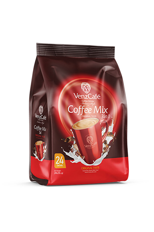 Venzcafe Three-in-One Coffee Mix - 20g, Pack of 24