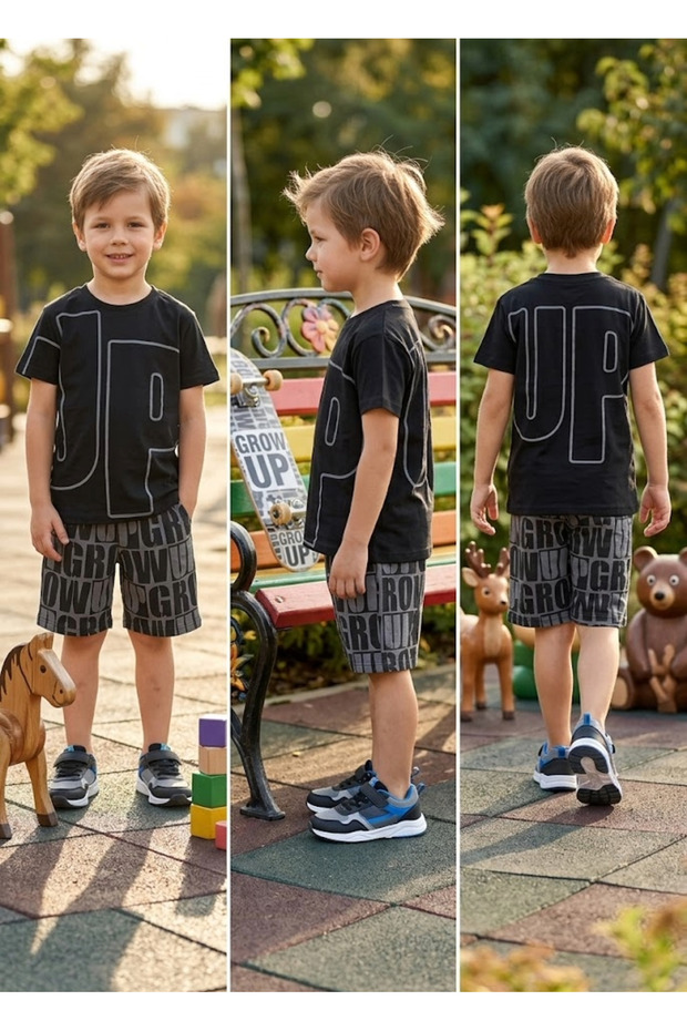 Boy's Printed Shorts Set