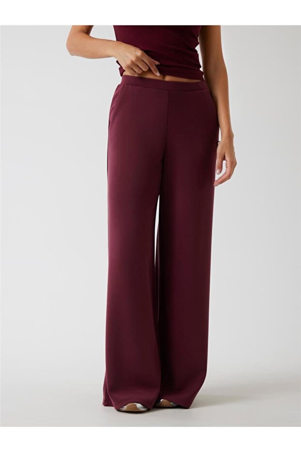 Olympe Women's Active Scuba Modal Blend Palazzo Fit Sweatpants Purple