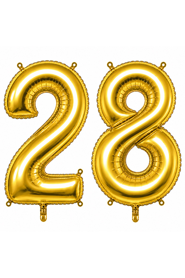28 Foil Balloons Gold Color (100 cm)