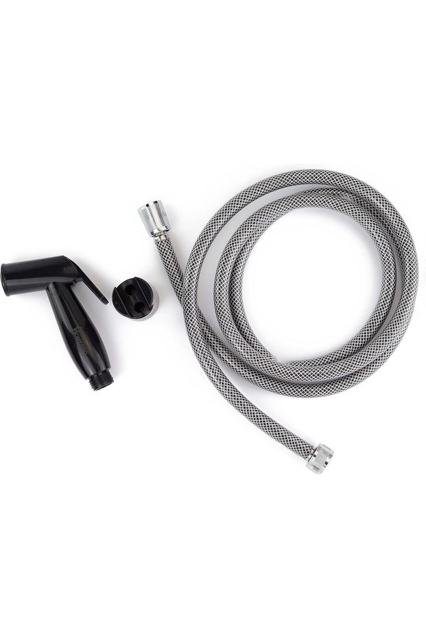 Bidet Shattaf Set With Long Hose (1.8 Meter) Handheld Bidet Sprayer for Toilet Diaper Sprayer Bathroom Shattaf Set for Personal Hygiene, Multipurpose - Chrome Finish (Black)