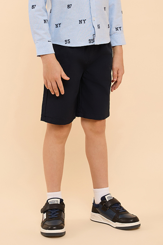 Solid Shorts with Drawstring Waist - 4