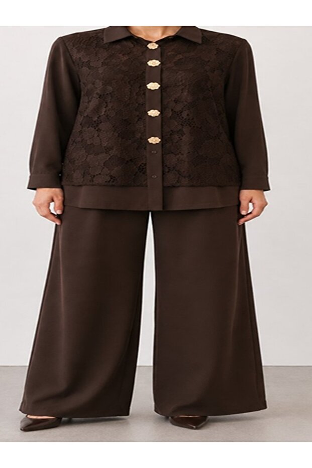 Fuat Gürşen 5334 Large Button Accessory Pants Suit