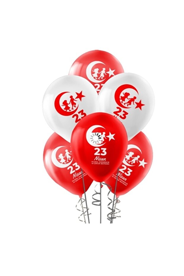 بالون مطبوع بألوان الباستيل - 23 أبريل - 15 قطعة
