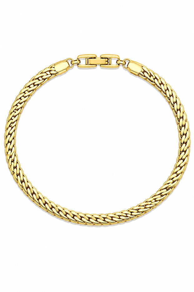 Luxury Xuping Men's Steel Mesh Chain Bracelet - Yellow Gold