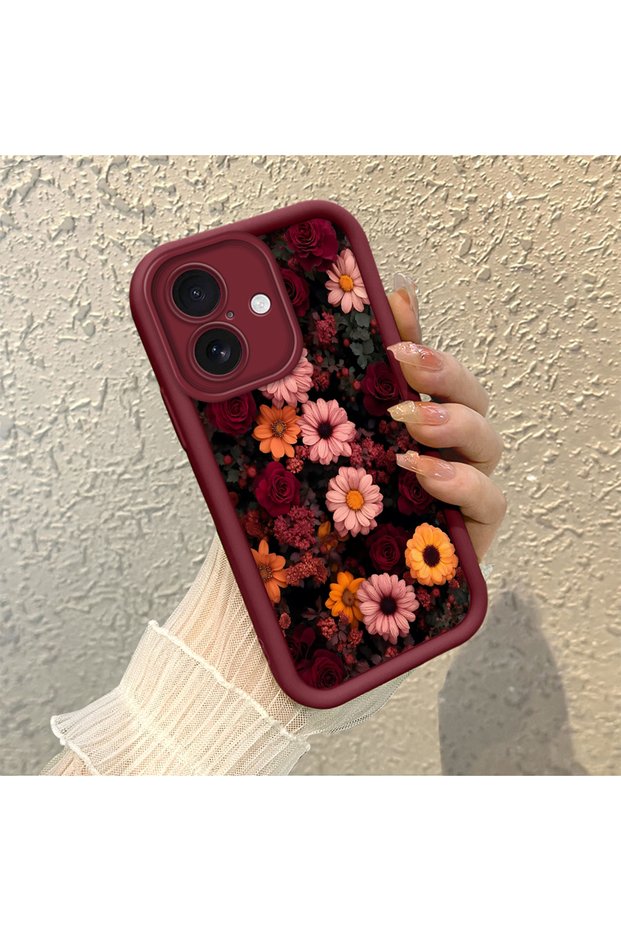 حافظة بنمط زهرة الربيع العصرية المتوافقة مع هاتف iPhone 16 Plus، مقاومة للخدوش
