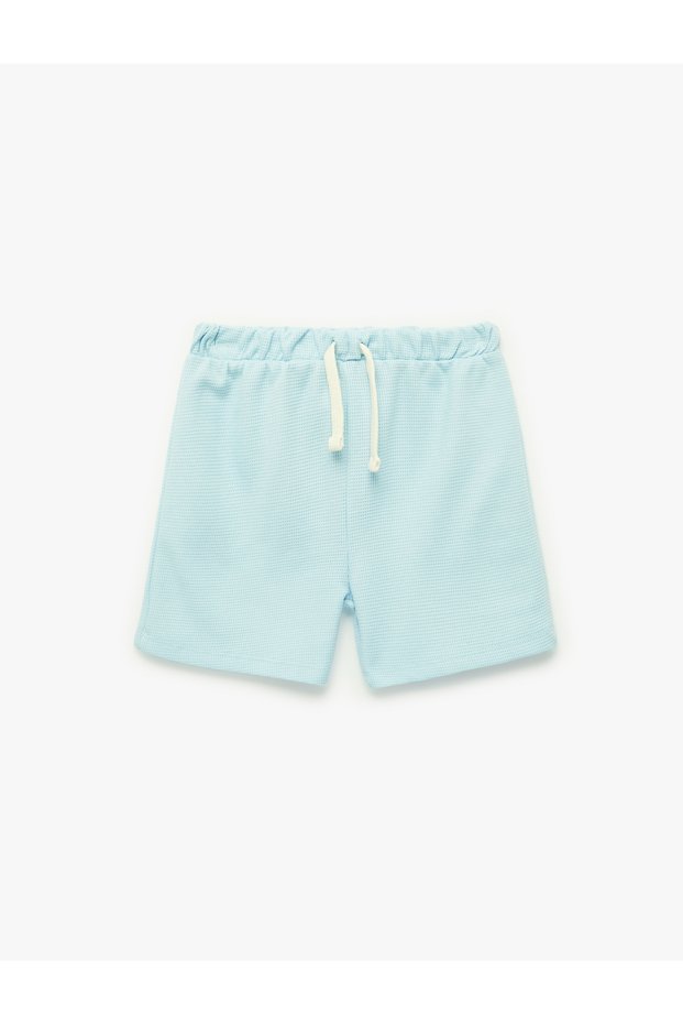 Cotton Textured Waist-Tie Shorts