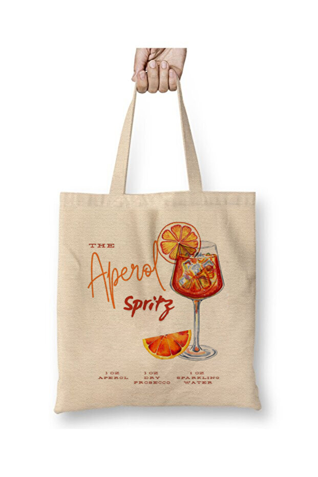 Aperol Spritz White Tote Bag Long Handle Shopping Bag Beach Bag