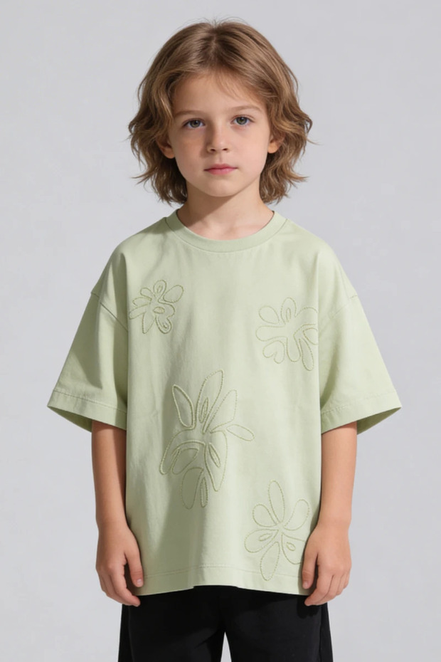 100% Cotton Short Sleeve Children's T-Shirt - Light Green