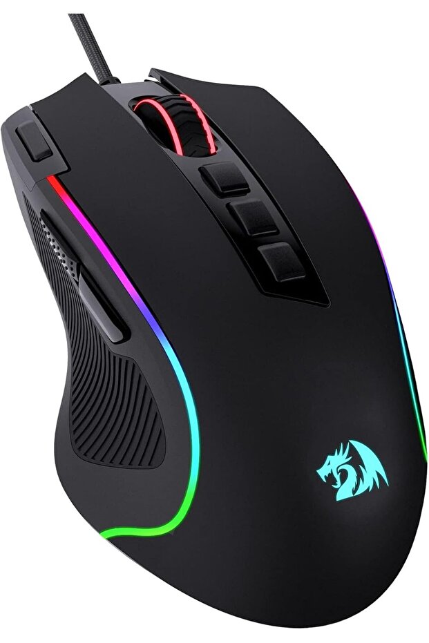 ماوس ألعاب بصري سلكي M612 مع إضاءة RGB، حساسية 8000 نقطة في البوصة، 11 زر قابل للبرمجة، 5 أوضاع إضاءة خلفية، دعم برمجيات لتخصيص تعيين المفاتيح، واستجابة سريعة للضغط.