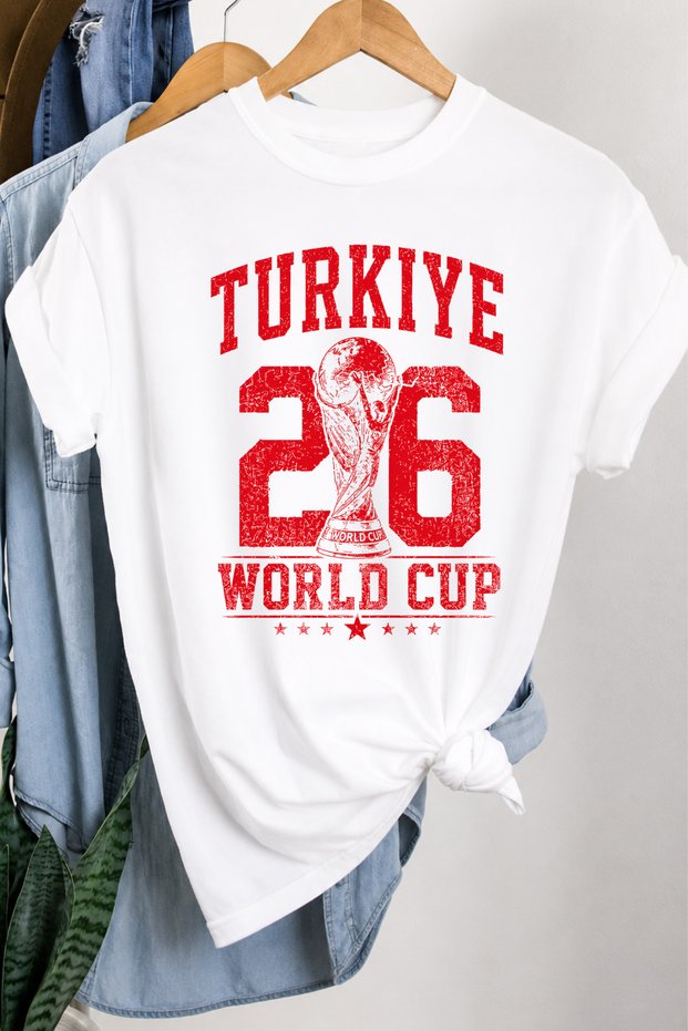 Unisex Turkey World Cup Special Design T-Shirt 100% Organic Cotton Crew Neck Comfortable Fit Casual T-Shirt