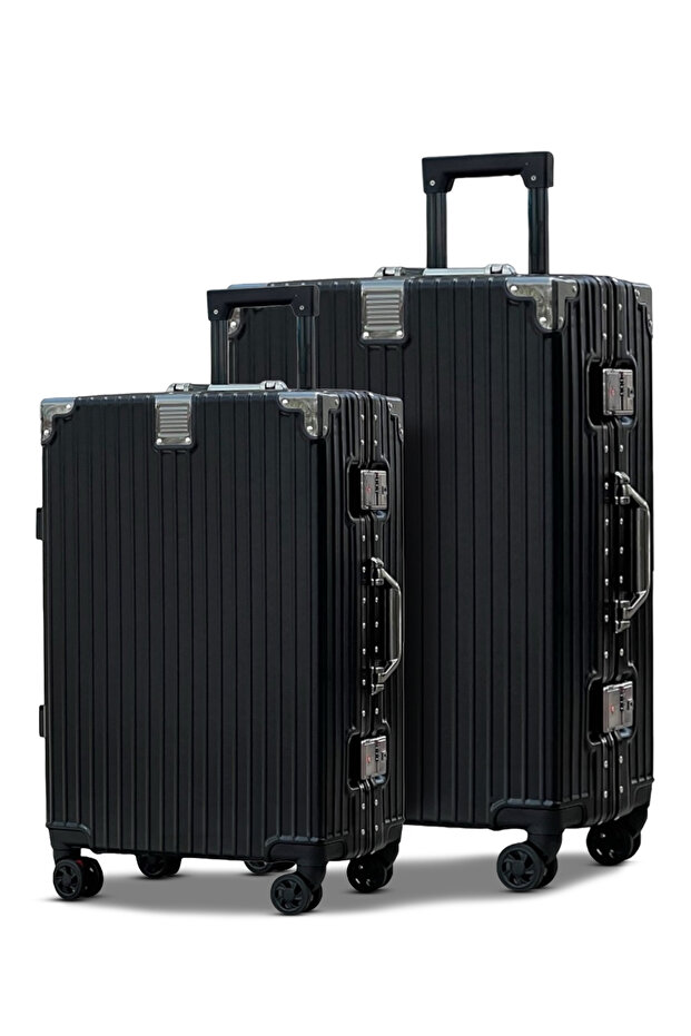 Aluminum Frame Unbreakable Luggage 2Pcs Set (20/24 Inch) Polycarbonate Hard Shell Suitcase