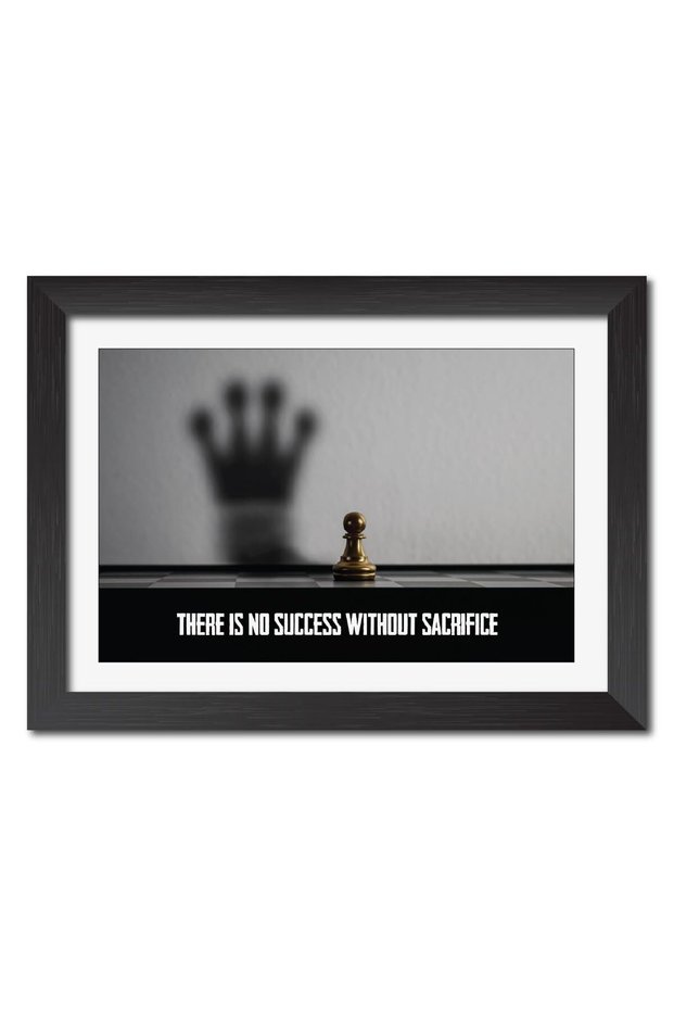 Alayra Chess Quotes Poster Motivational Painting Poster Framed Painting with Frame (9inches