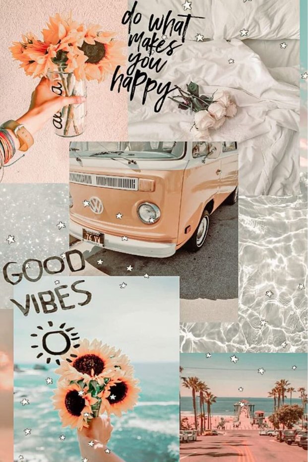 Alayra Good Vibes Colage Flower Printed Quotes wall Posters for Home Decoration 5 MM thick Forex Art