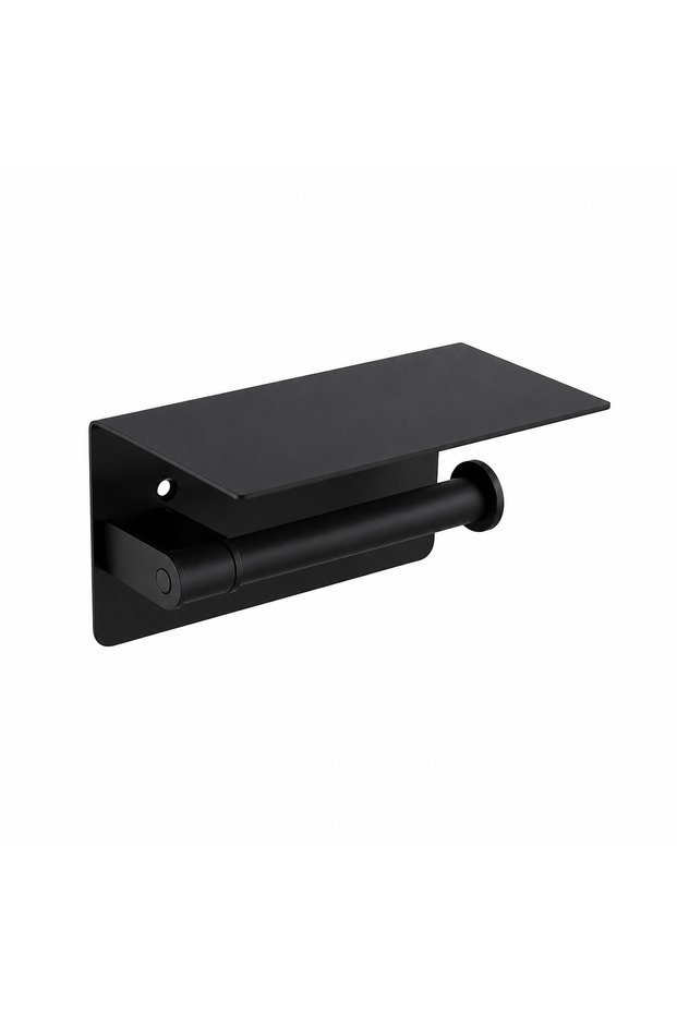 (20 Pcs) Toilet Paper Holder with Shelf - Matte Black