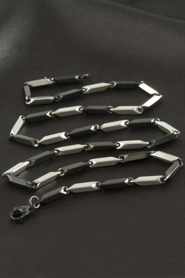 Square Luxury Steel Necklace - Black