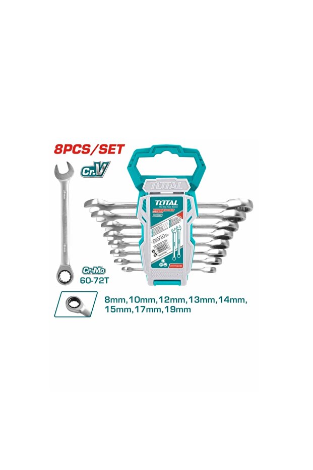 8-Piece Automatic Screwdriver Set, Size 8-19 mm - 2