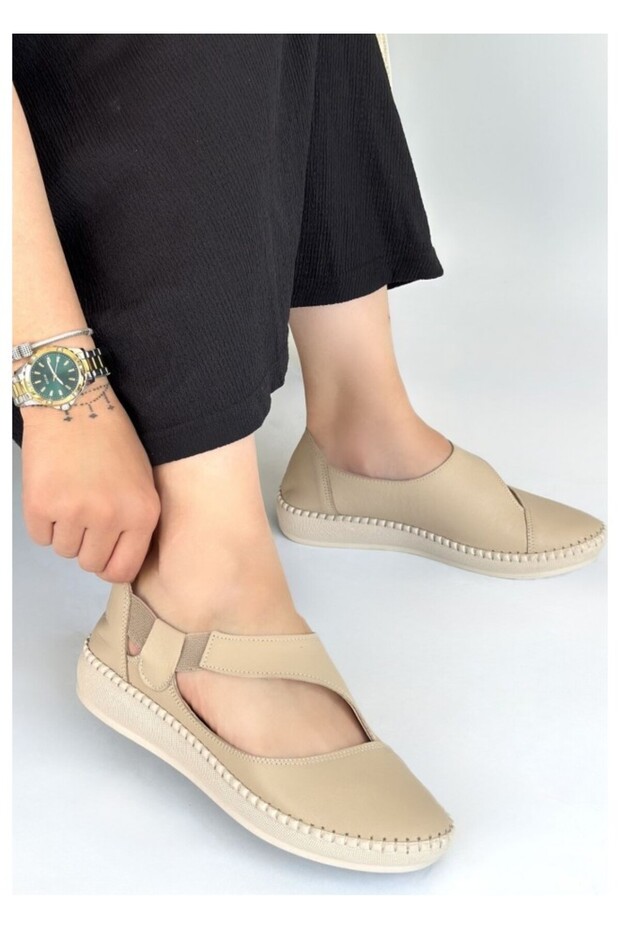 Bellamor Women's Genuine Leather Handmade Comfortable Ballet Flats - Lightweight Sole and Comfortable Casual Shoes