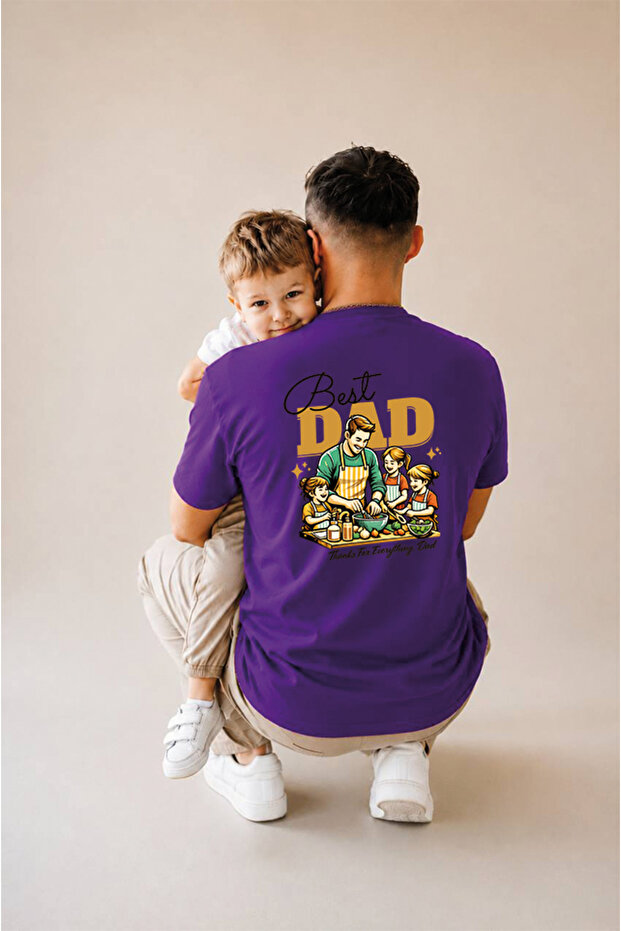 Father's Day Gift, Father-Child Combination, 100% Cotton Oversize T-Shirt