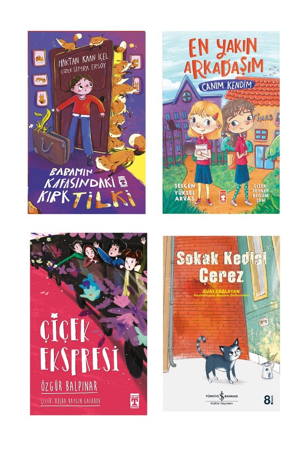 4-5-6Th Grade Reading Set Babamın Kafasındaki Kırk Tilki En Yakın Arkadaşım Canım Kendim Çiçek Ekspresi Sokak Kedisi Çerez 4 Books
