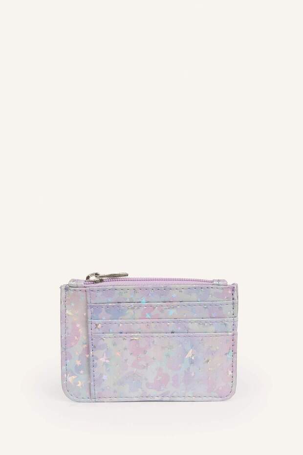 Faux Leather Lilac Card Holder for Girls I3056A8Ns