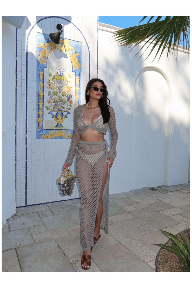 Knitwear Crop Skirt Beach Set