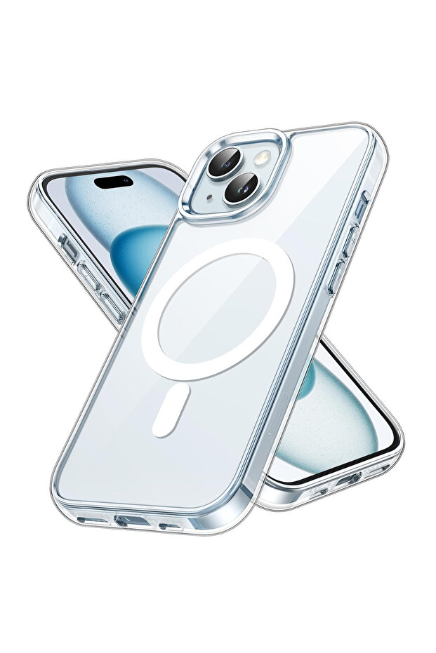 Premium MagSafe Transparent Phone Case for iPhone 13 Crystal Clear Protective Cover with Strong Magnetic Ring for Wireless Charging