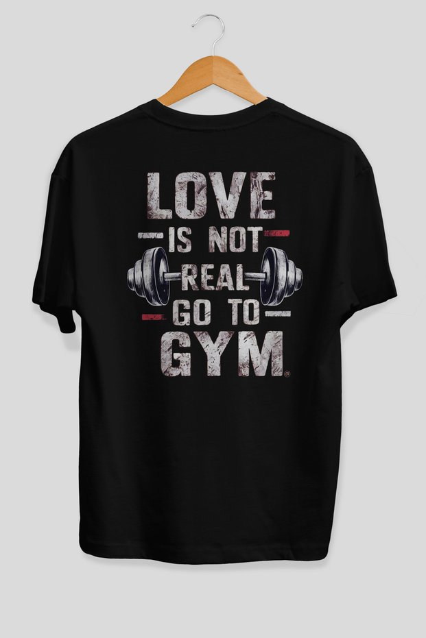 Go to Gym Oversize Back Printed Black T-Shirt 100% Cotton Streetwear Premium Comfortable Fit