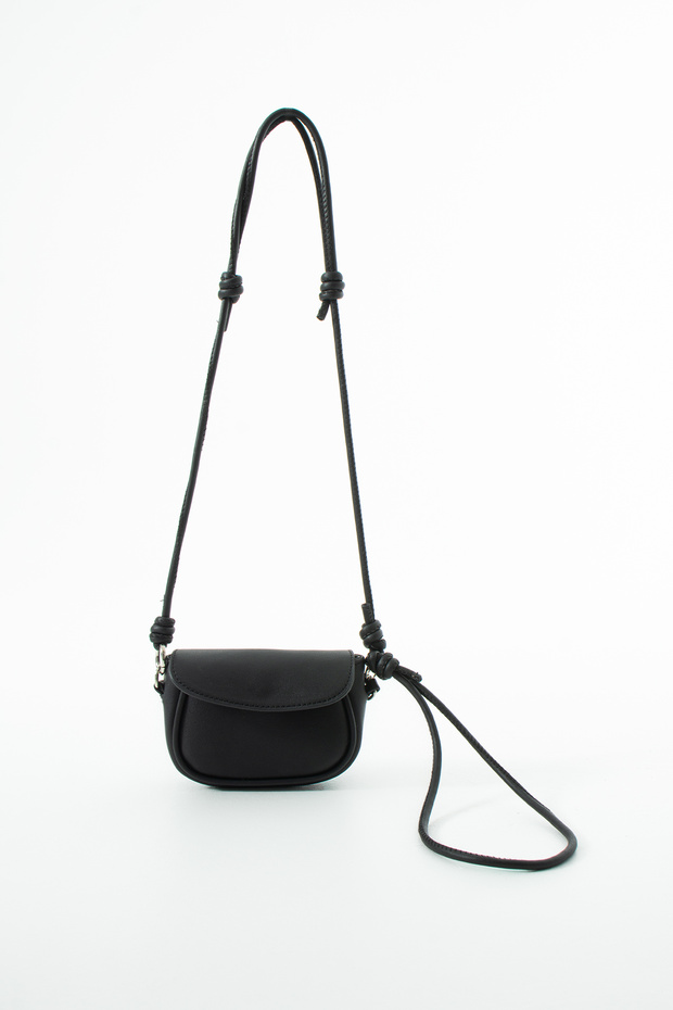 Women's Crossbody Bag with Adjustable Knot Detail Strap Black