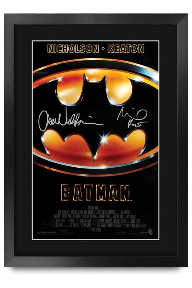 A3 FR Batman Movie Poster Michael Keaton Jack Nicholson Signed Gift FRAMED A3 Printed Autograph Film Gifts Print Photo Picture Display