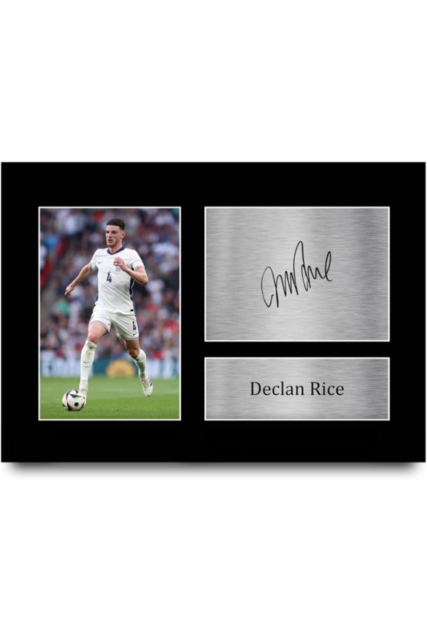 A4 Declan Rice England Gifts Printed Signed Autograph Picture for Football Fans and Supporters