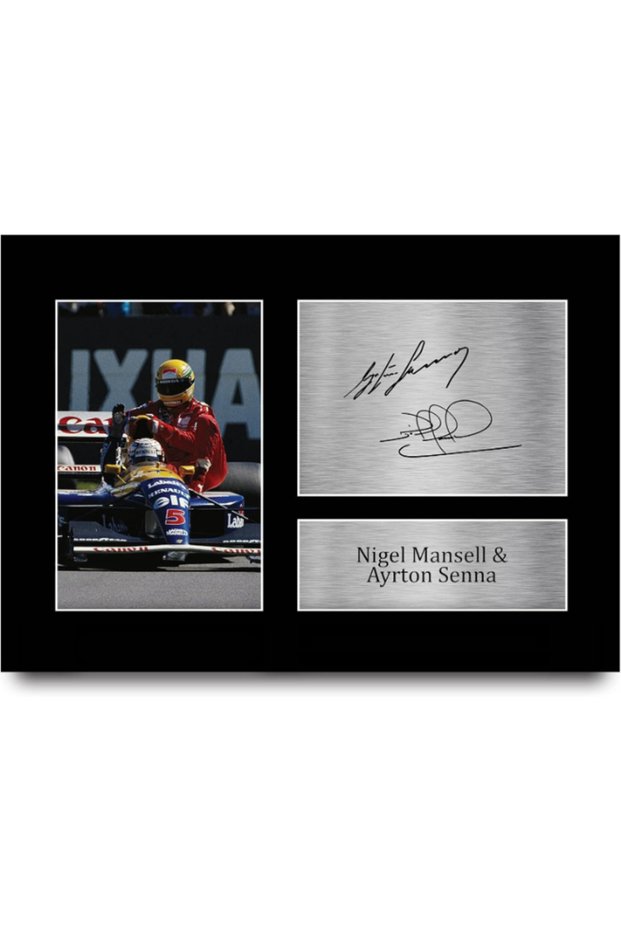 A4 Nigel Mansell & Ayrton Senna Formula 1 Gifts Printed Signed Autograph Picture For F1 Formula 1 Racing Fans