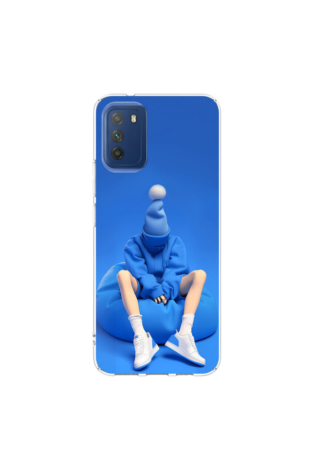 Poco M3 Compatible No Face 5 Design Transparent Case